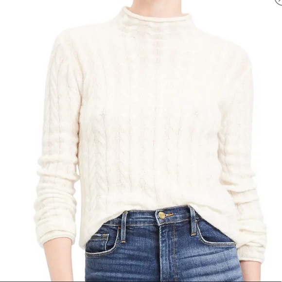 Theory New Cable Mock Neck Cashmere Sweater - Picture 3 of 15